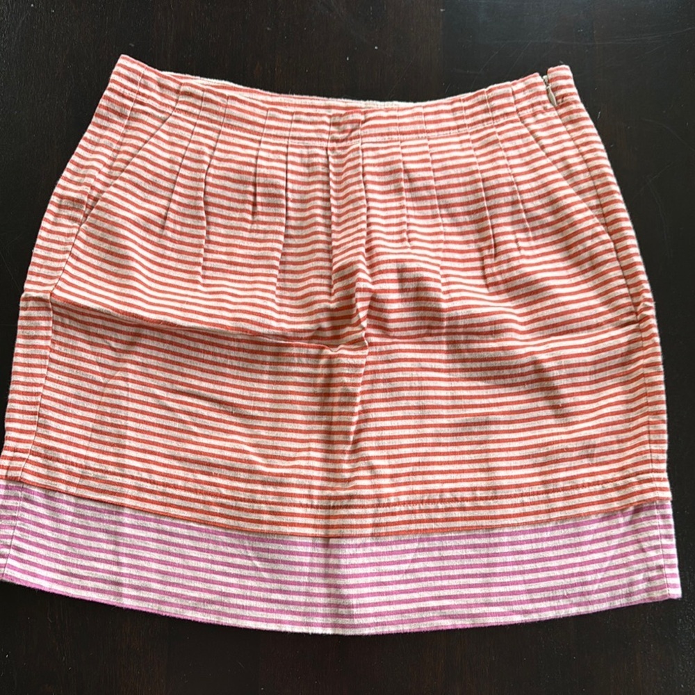 LOFT Striped Pink, Orange and White Skirt